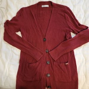 Burgundy Hollister Cardigan